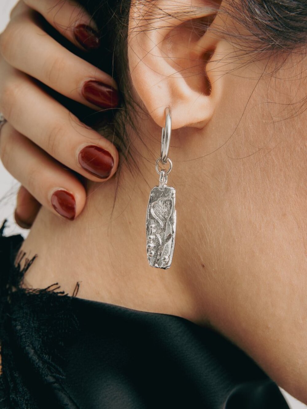 Botanical Hoop Earrings, Handmade Nature Inspired Jewelry